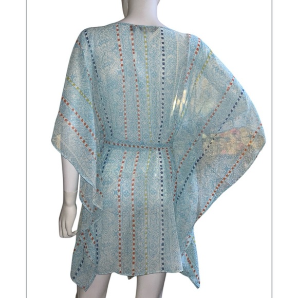 CV by Cynhia Vincent Global
Print Kaftan Tunic
Top M 
Turquoise Blue - Picture 4 of 9